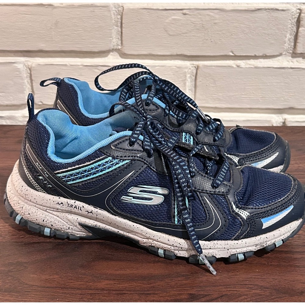 Skechers Hillcrest Vast Adventure Shoes Womens 7 Blue Memory Foam Gorpcore Hike